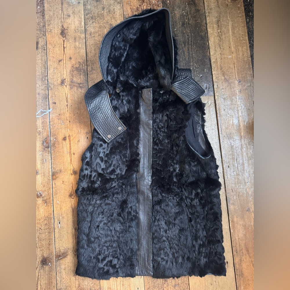 Leather and Rabbit Helmut Lang Vest